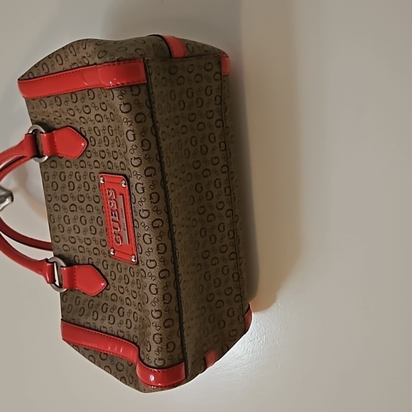 VTG GUESS 1990s Salmon Pink Trim Logo Monogram Doctor Handbag - Picture 5 of 10